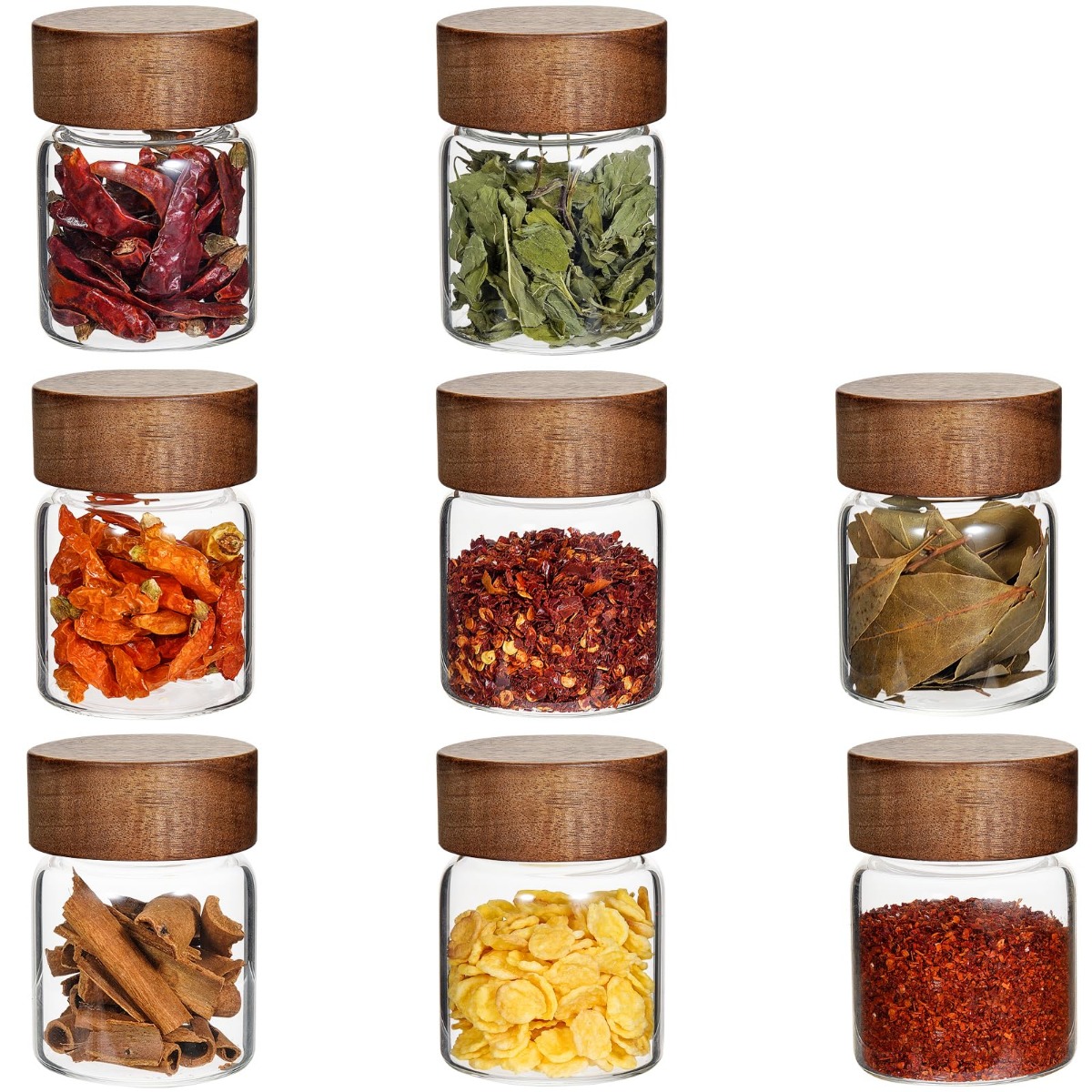 Canister Coffee Sugar Tea - 10pcs 유리 양념병 뚜껑이 있는 조미료