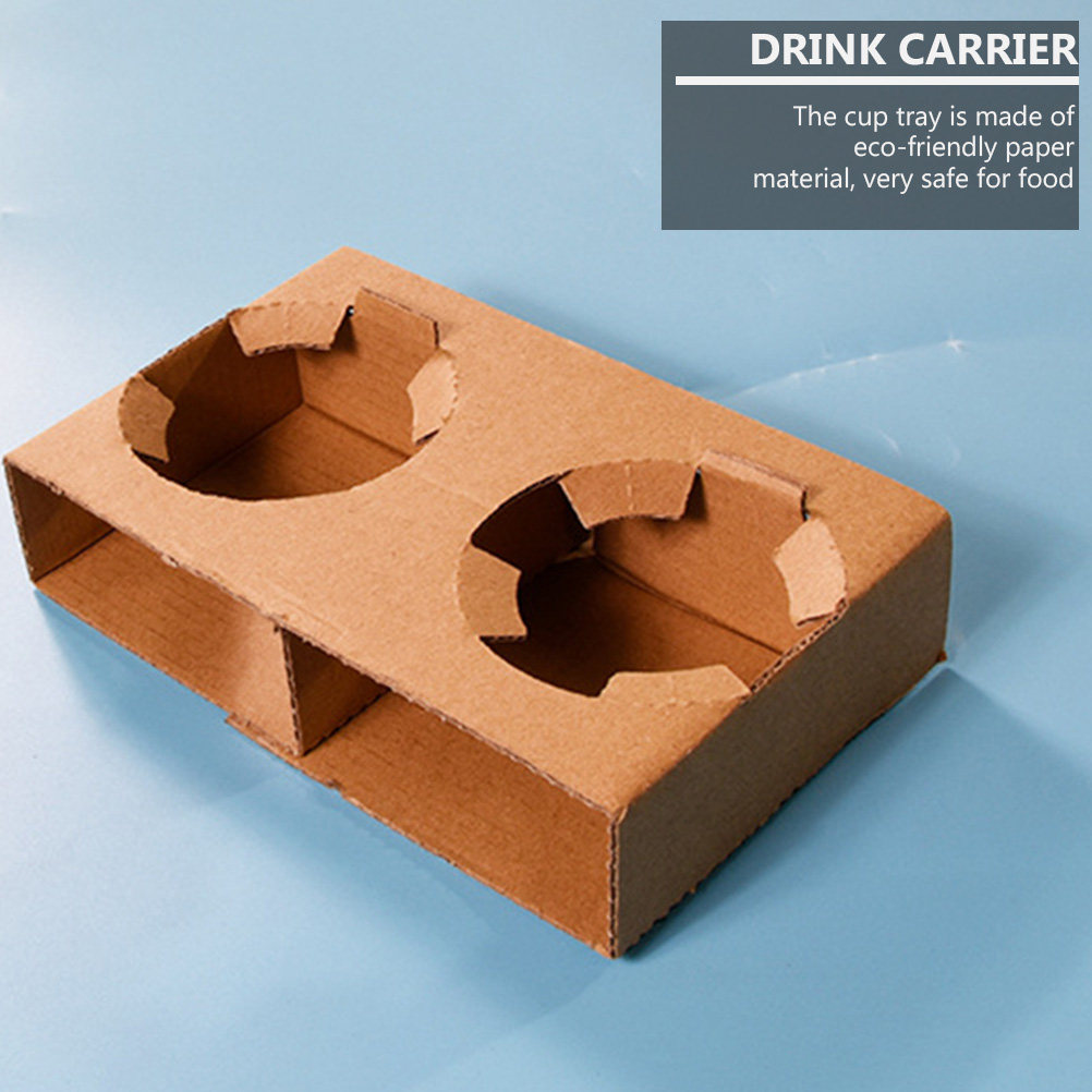 Coffee Tea Holder - 10Pcs 친환경 생분해성 종이 음료 캐리어