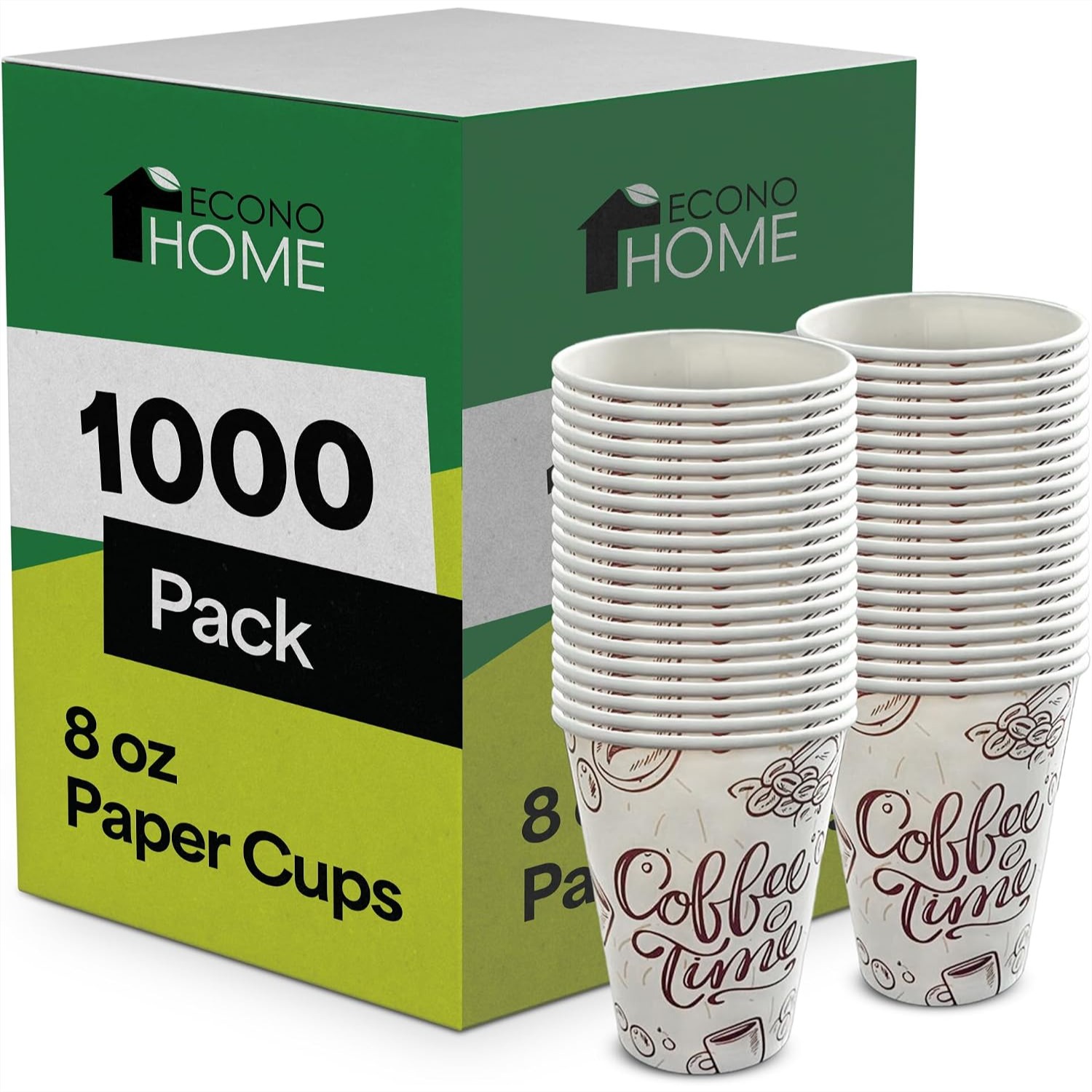 Coffee Tea Images - 1000팩 8온스 일회용 종이컵 (뜨겁고 차가운