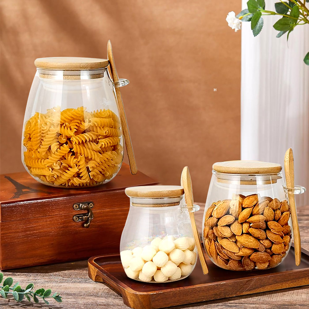 숟가락과 뚜껑이 있는 34온스 밀봉 유리병 투명 양념병 - Coffee Tea Jar Set 리뷰 및 가격
