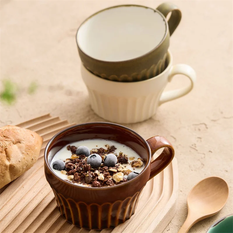 350ml 일본 레트로 세로결 세라믹 머그컵 독창적인  - Coffee Tea Japan 리뷰 및 가격