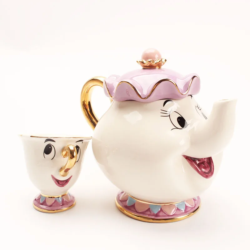 새로운 만화 티팟 귀여운 만화 미녀와 야수 커피 포트  - Tea Coffee Pot Set 리뷰 및 가격