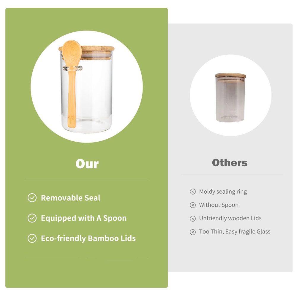 밀폐형 식품 보관 플라스틱 용기, 나무 숟가락과 뚜껑이 - Canister Coffee Sugar Tea 리뷰 및 가격