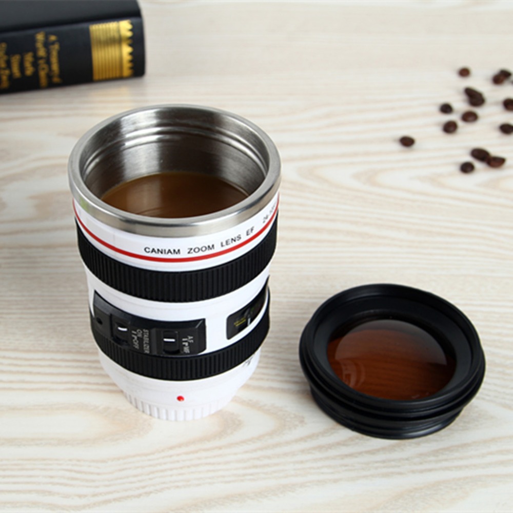 흥미로운 카메라 렌즈 머그 400ml 스틸 크리에이티브 - Coffee Tea Japan 리뷰 및 가격