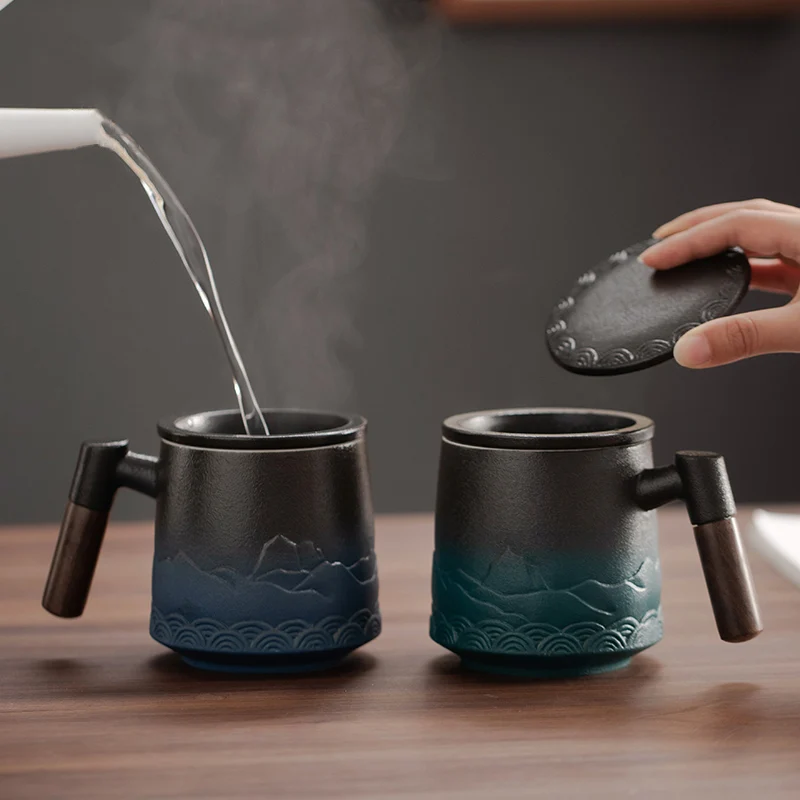 세라믹 스트레이너 찻잔, 뚜껑이 달린 고급 커피 컵,  - Coffee Tea Japan 리뷰 및 가격