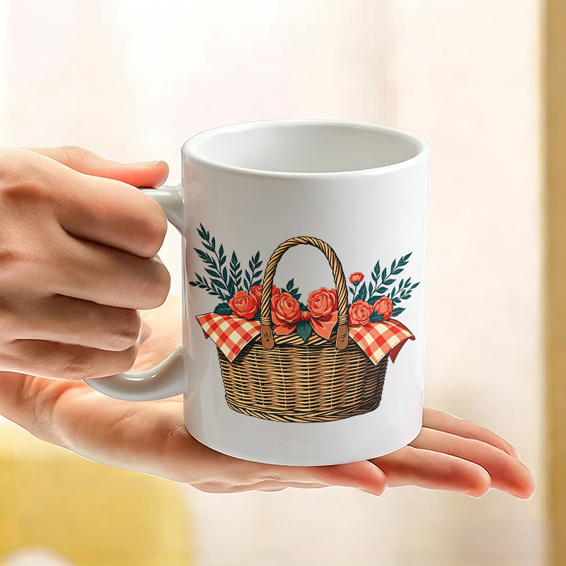 컵&머그 세트, 컨트리 로즈 플라워 바스켓 세라믹 머그 - Coffee Tea Gift Basket 리뷰 및 가격