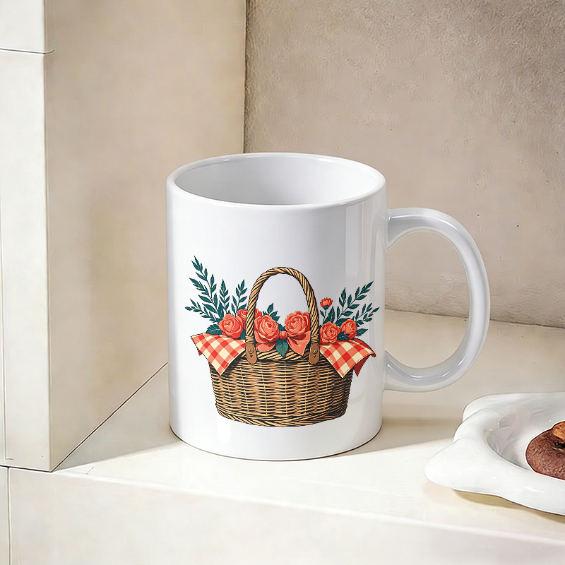 컵&머그 세트, 컨트리 로즈 플라워 바스켓 세라믹 머그 - Coffee Tea Gift Basket 리뷰 및 가격