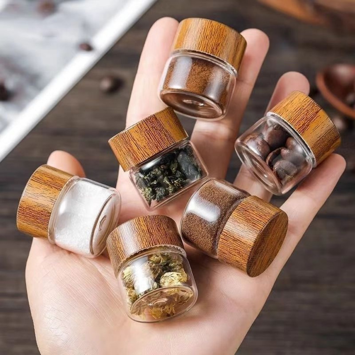 10pcs 유리 양념병 뚜껑이 있는 조미료 용기 주방  - Canister Coffee Sugar Tea 리뷰 및 가격