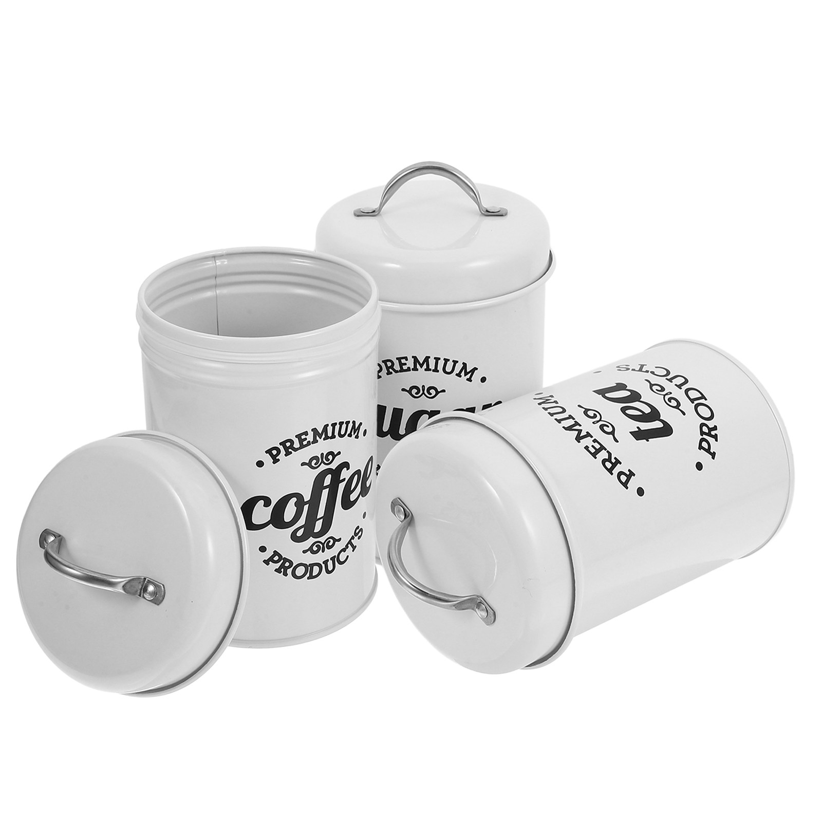 커피, 설탕, 스낵, 차 보관용 밀폐 금속 용기 세트  - Canister Coffee Sugar Tea 리뷰 및 가격