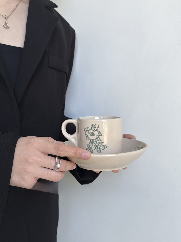 한정판 빈티지 봄 녹색 잎사귀 세라믹 커피잔 애프터눈  - Coffee Tea And Leaf 리뷰 및 가격
