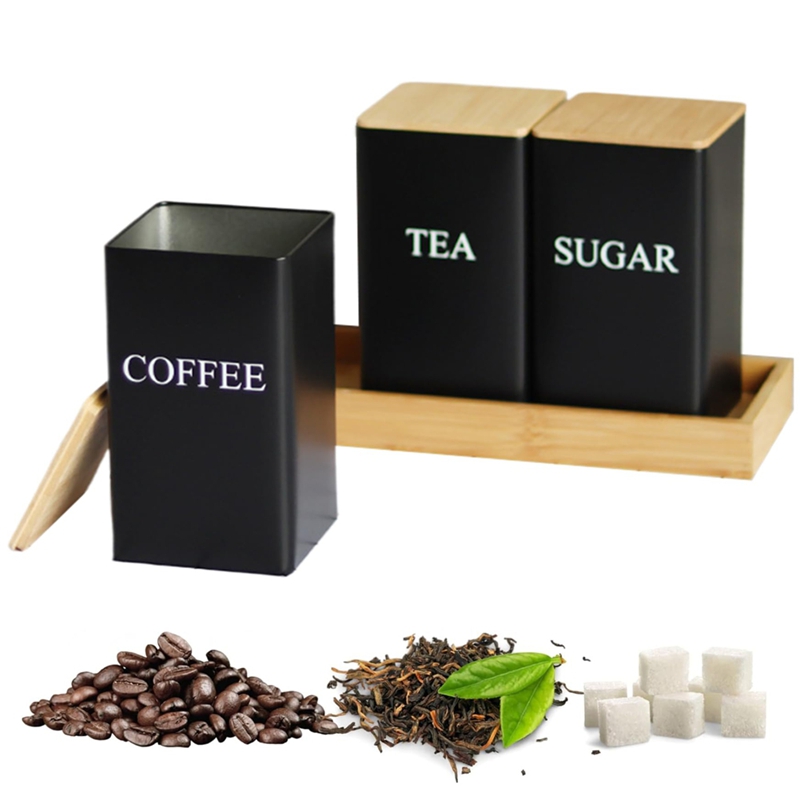 3종 세트 차 커피 설탕 보관 용기 세트(트레이 포함) - Canister Coffee Sugar Tea 리뷰 및 가격
