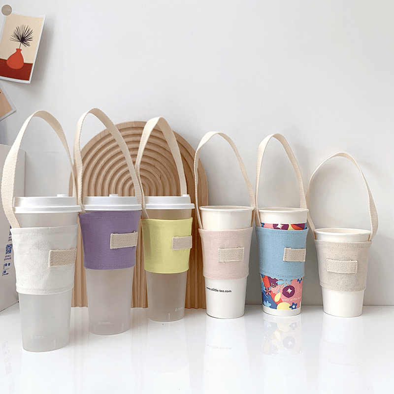 밀크티 컵 세트 휴대용 캔버스 플랫 컵 방열 보온 두꺼 - Coffee Tea Jar Set 리뷰 및 가격