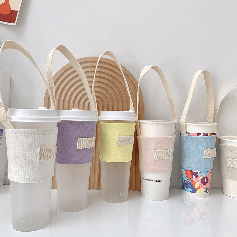 밀크티 컵 세트 휴대용 캔버스 플랫 컵 방열 보온 두꺼 - Coffee Tea Jar Set 리뷰 및 가격