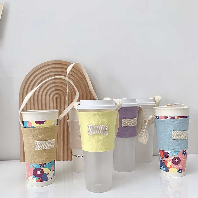 밀크티 컵 세트 휴대용 캔버스 플랫 컵 방열 보온 두꺼 - Coffee Tea Jar Set 리뷰 및 가격