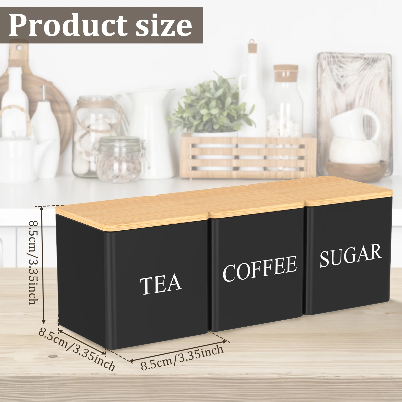 3개 세트 500ml 차/설탕/커피 보관 용기, 대나무 - Coffee Tea Jar Set 리뷰 및 가격