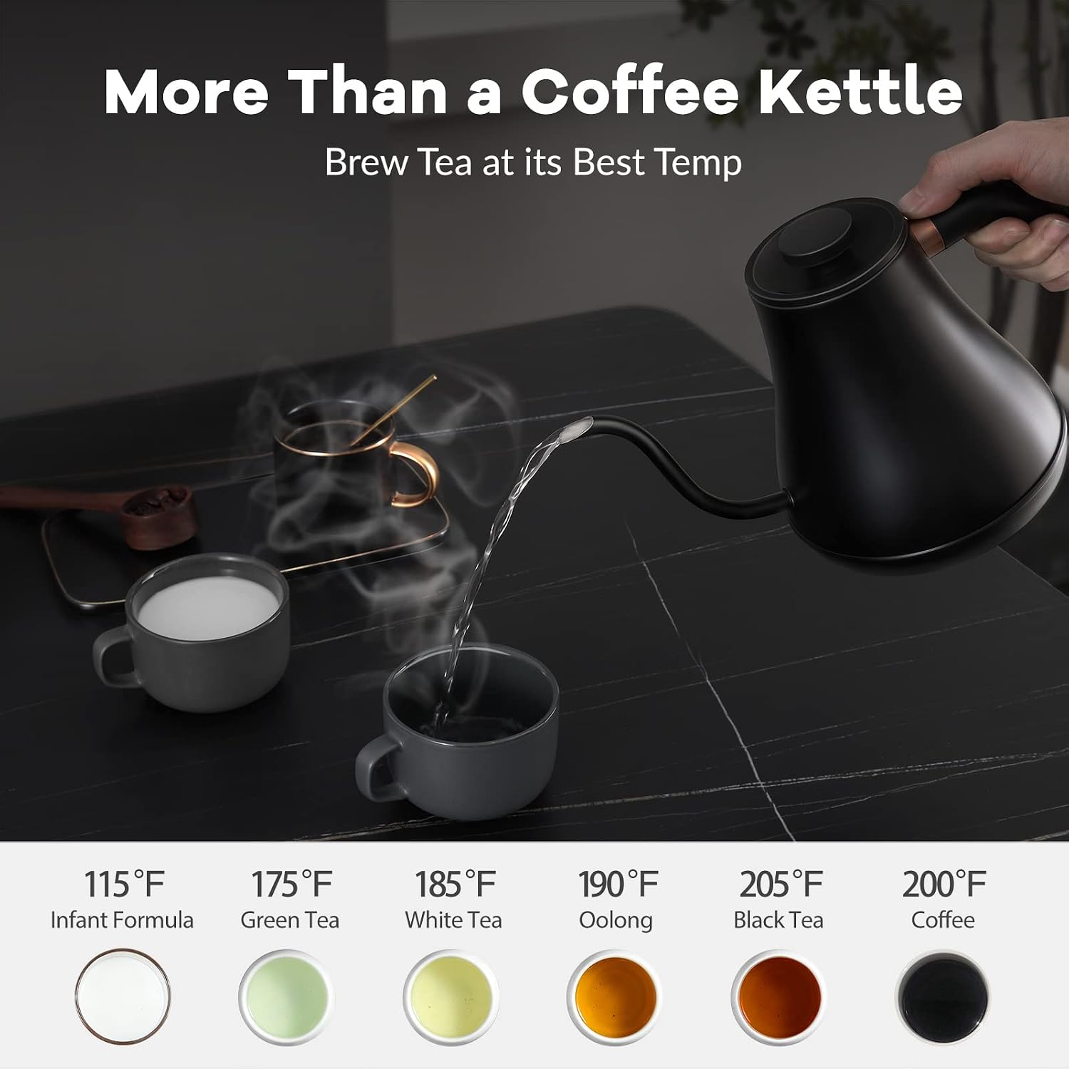 정밀 고온 조절 전기 주전자 ±1 ° F 온도 조절,  - Coffee Tea Images 리뷰 및 가격