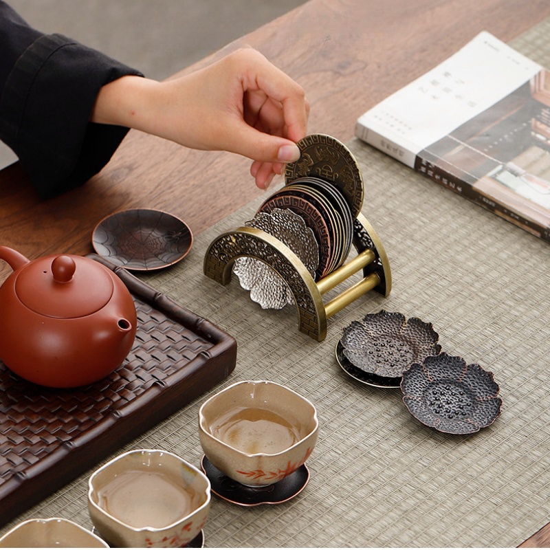 일본 합금 코스터 선 앤티크 쿵푸 찻잔, 거치대 커피  - Coffee Tea Japan 리뷰 및 가격