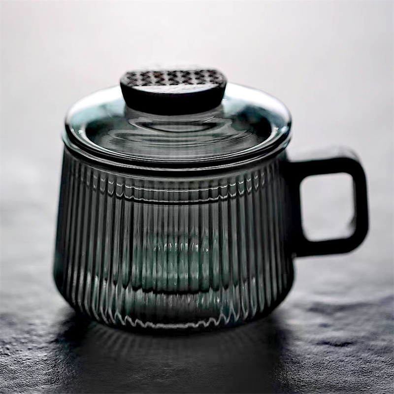 스트라이프 하이 붕규산염 유리 차 머그잔, 나무 손잡이 - Coffee Tea Japan 리뷰 및 가격