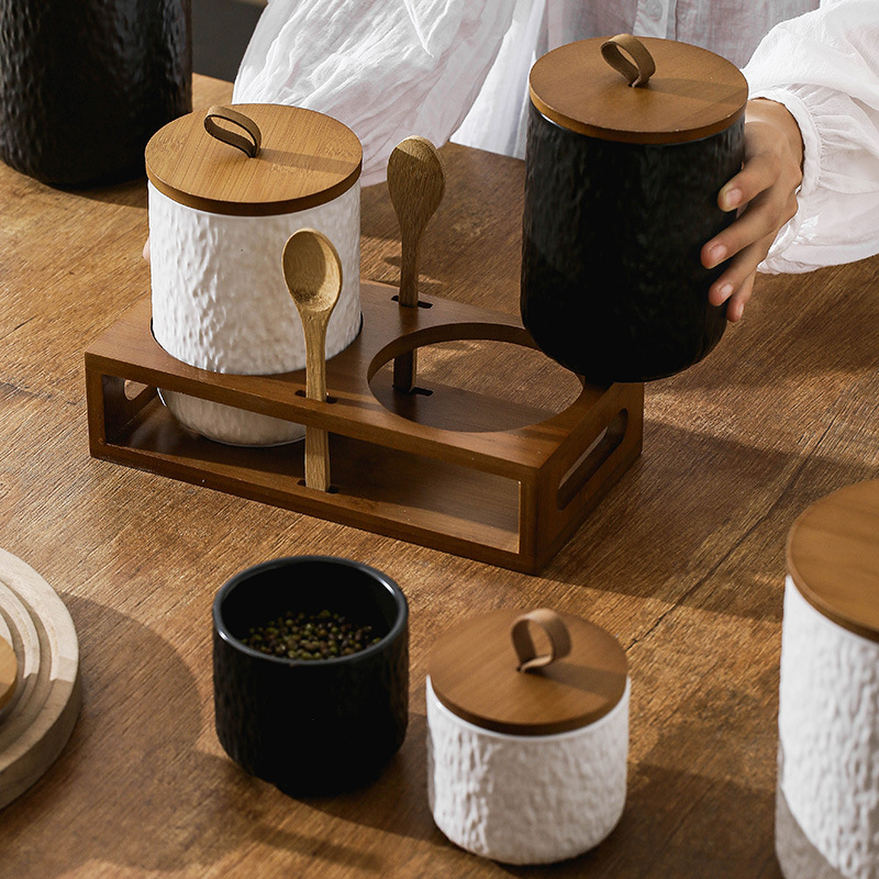 바위 패턴 세라믹 차 저장 용기 커피 설탕 곡물에 대한 - Canister Coffee Sugar Tea 리뷰 및 가격