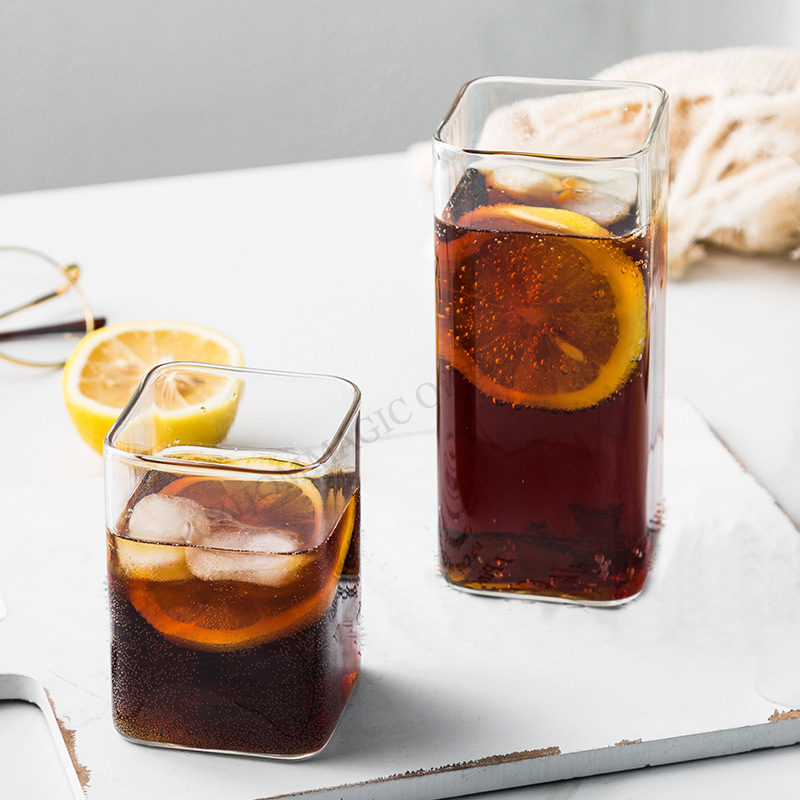 사각 유리 컵, 커피 머그잔, 내열성 물컵, 투명 차  - Water Tea And Coffee 리뷰 및 가격