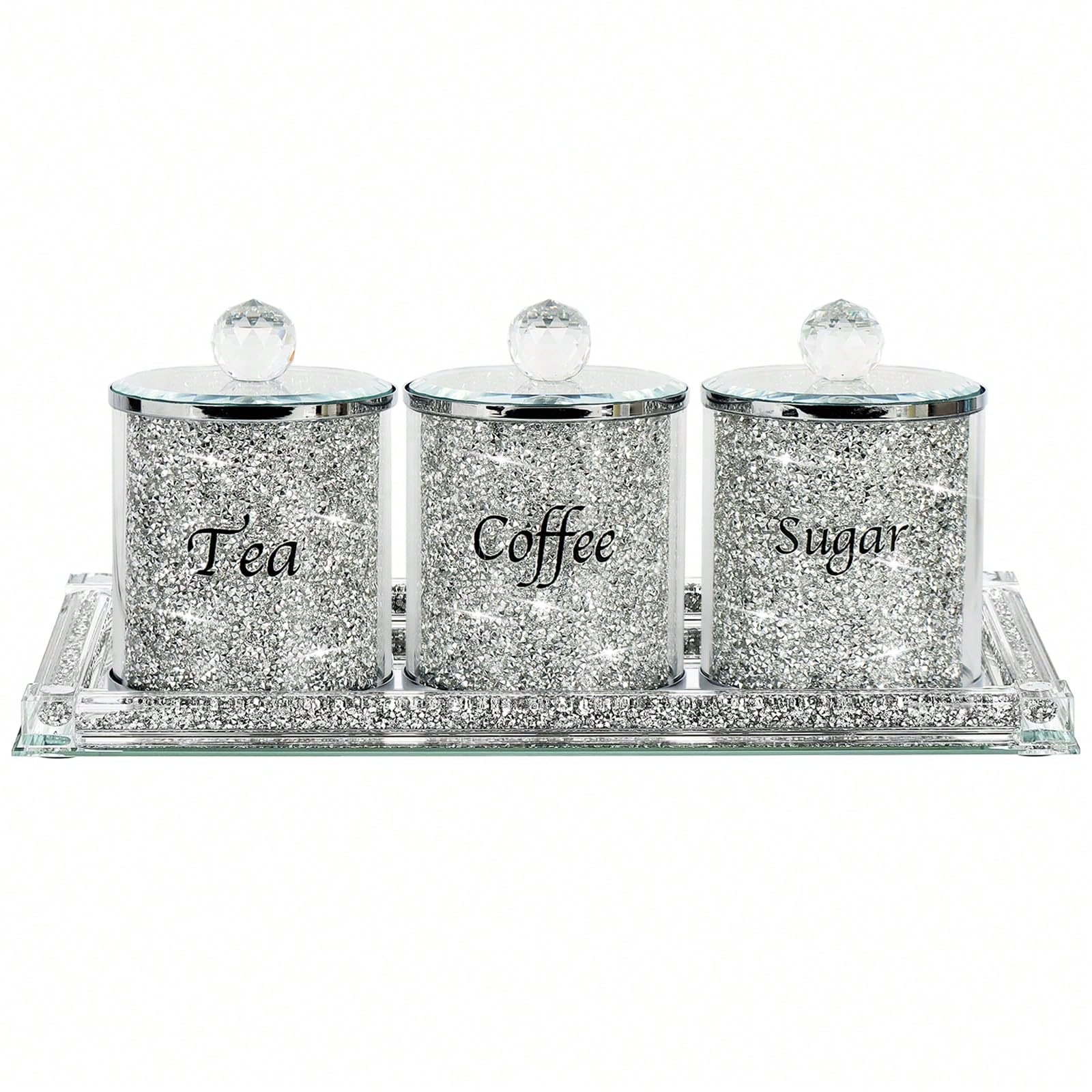 커피 설탕 차 보관 용기 세트 반짝이는 글램 크러쉬드  - Canister Coffee Sugar Tea 리뷰 및 가격