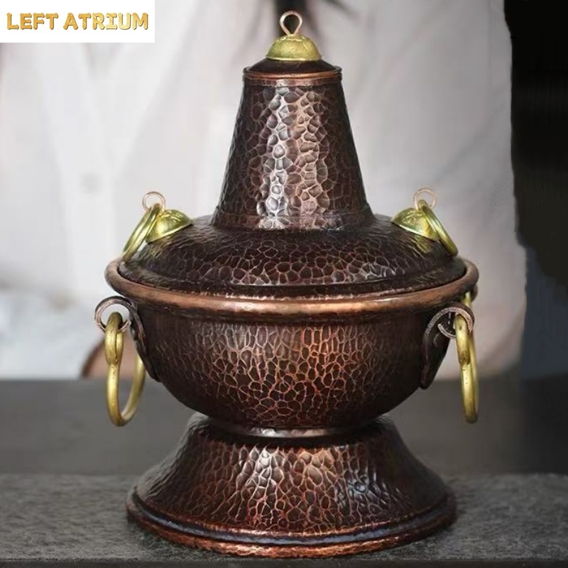 다기능 순수 구리 핫팟 수공예 꽃병 잎사귀 커피콩 용기 - Coffee Tea And Leaf 리뷰 및 가격