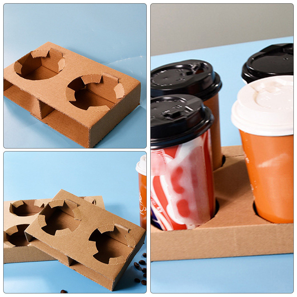 10Pcs 친환경 생분해성 종이 음료 캐리어 트레이 커 - Coffee Tea Holder 리뷰 및 가격