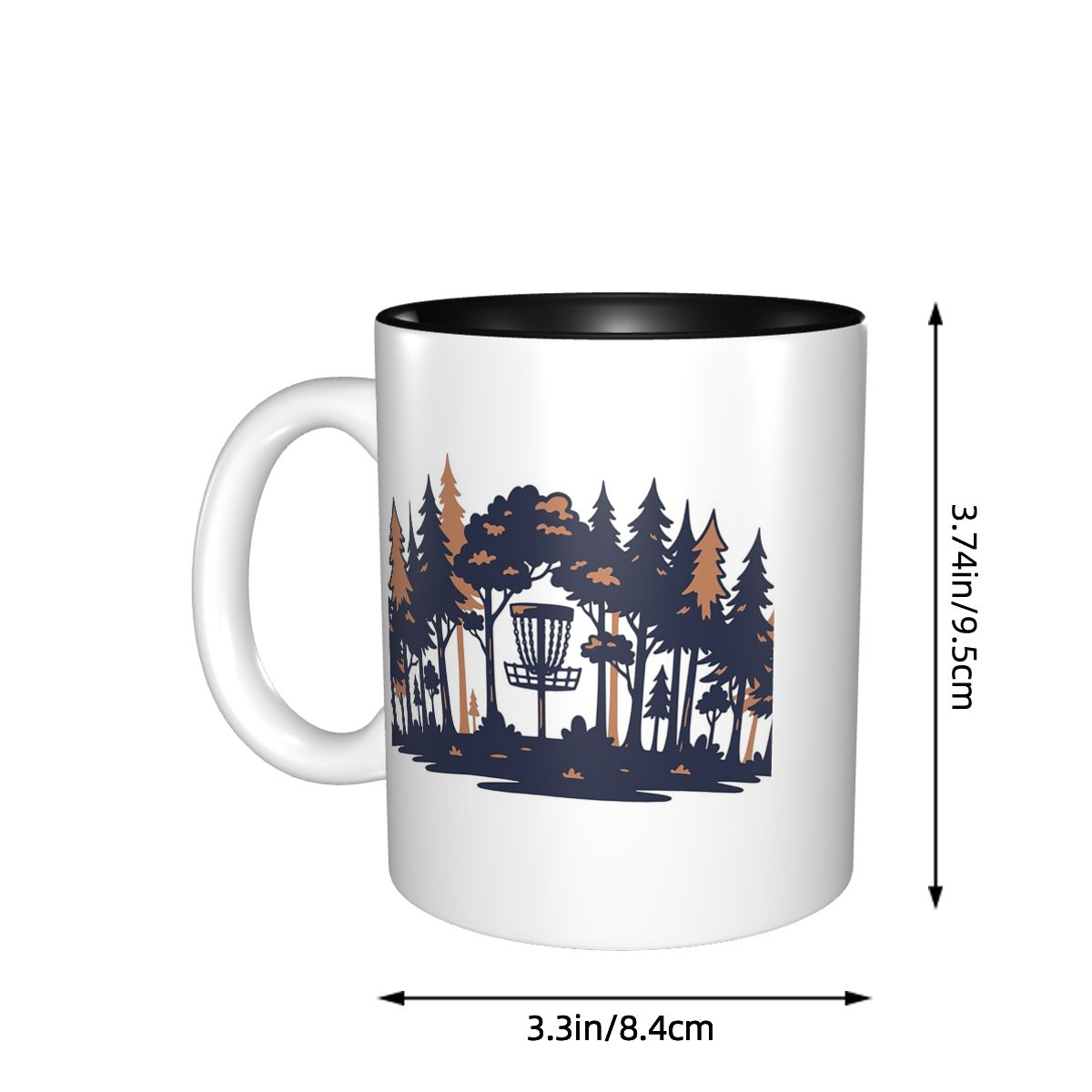 디스크 골프 장면 숲 바구니 실루엣 머그 재미있는 세라 - Coffee Tea Gift Basket 리뷰 및 가격