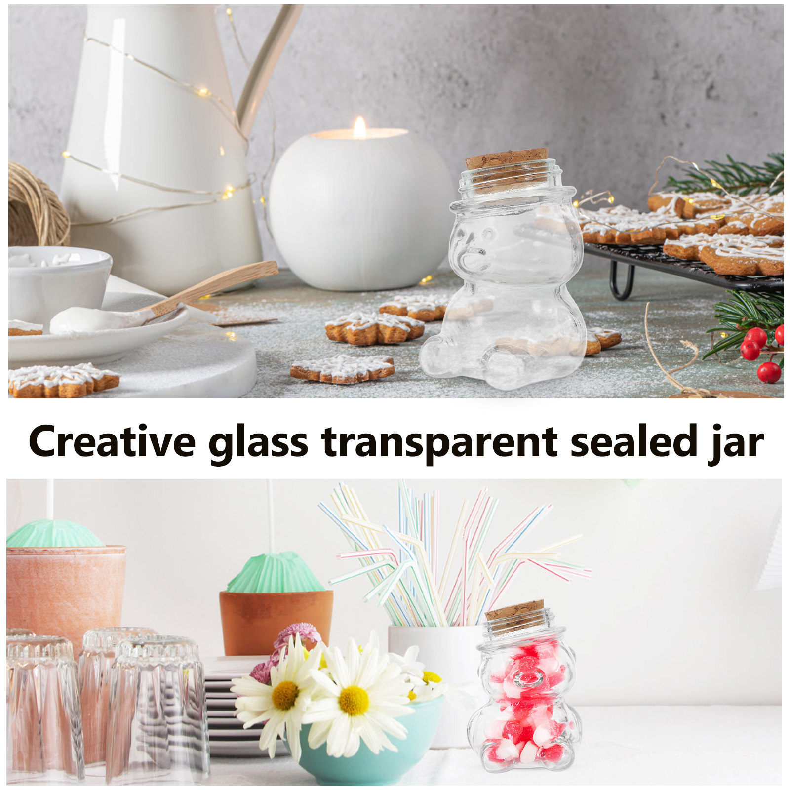 4Pcs 유리 사탕 항아리 세트 사탕, 비스킷, 차,  - Coffee Tea Jar Set 리뷰 및 가격