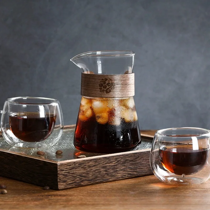 1/2개 유리 커피 카라페 (내열 목재 코팅), 푸어오 - Coffee Tea Decanter 리뷰 및 가격